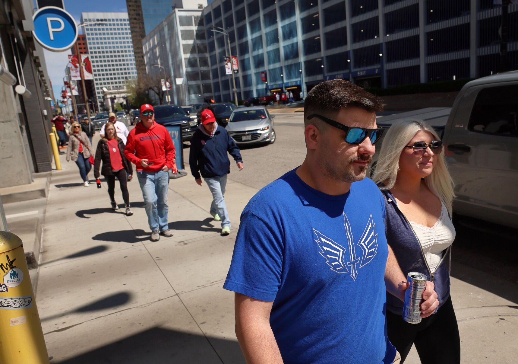Fans gather in downtown St. Louis for sports